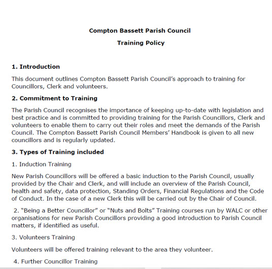 thumbnail image of parish council training policy staatement