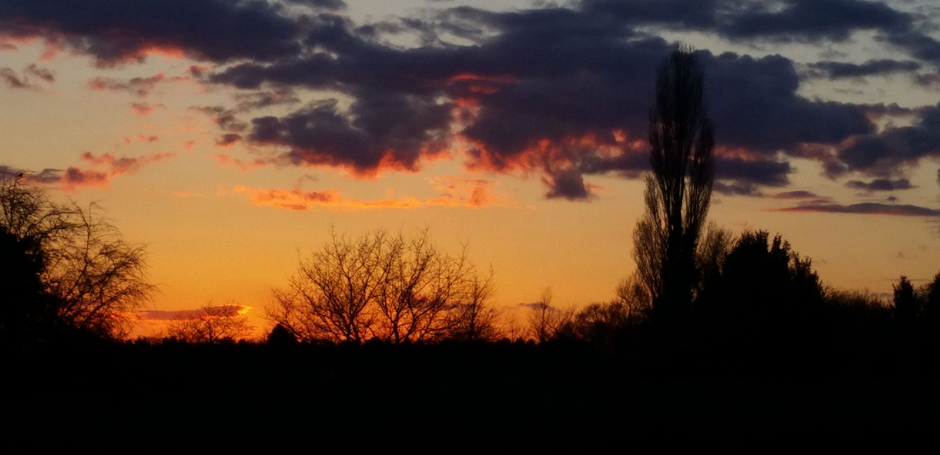 Winter sunset over Manor Farm Compton Bassett